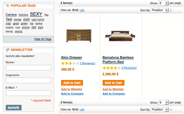 Magento campi aggiuntivi Newsletter