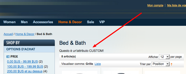 Attributo Categoria Magento