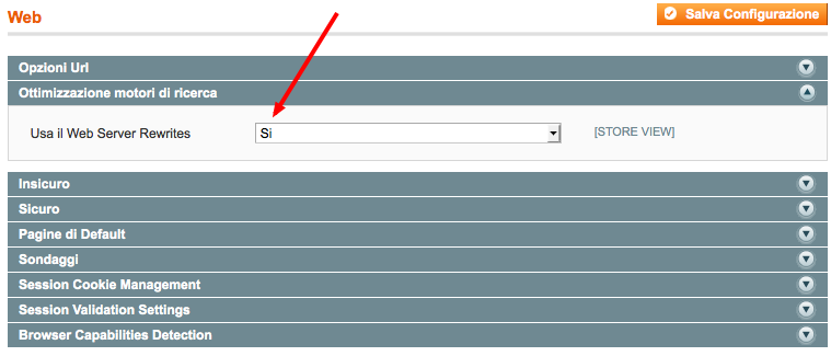 seo magento configurazioni generali