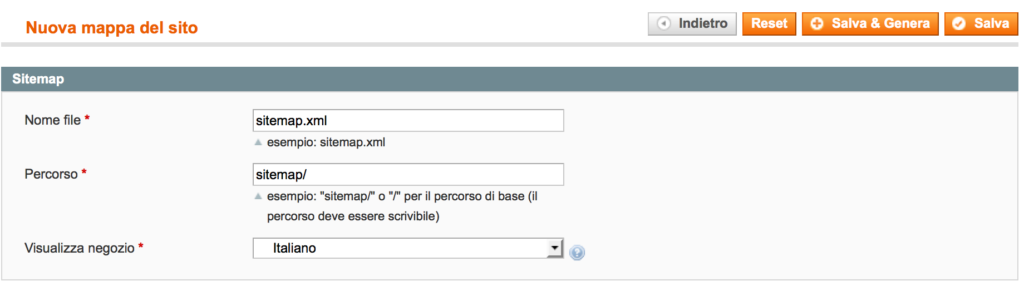 Magento Come Creare una Sitemap XML 3