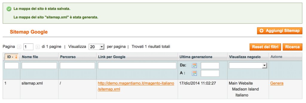 Magento Come Creare una Sitemap XML 4
