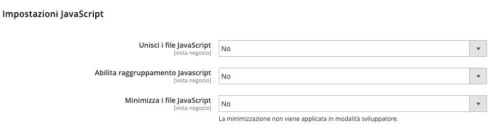 Come Abilitare la minificazione dei Javascript in Magento 2