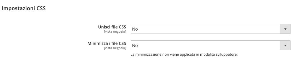 Come abilitare la minificazione dei CSS in Magento 2