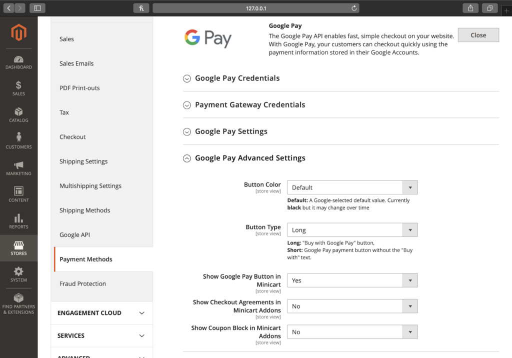 impostazioni avanzate google pay
