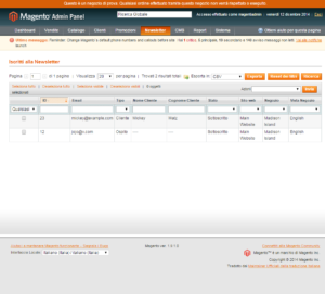 iscritti newsletter magento