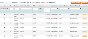lista prodotti associati