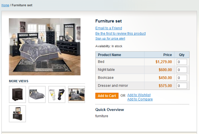 magento prodotti raggruppati
