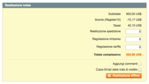 note di credito ordini magento