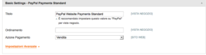 impostazioni base magento paypal