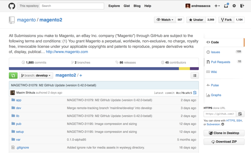 Scaricamento Magento 2 Download