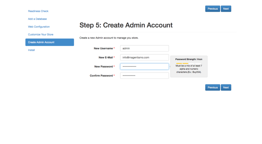 Magento 2 admin account