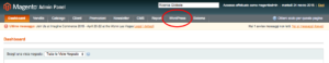 menù dopo installazione di wordpress