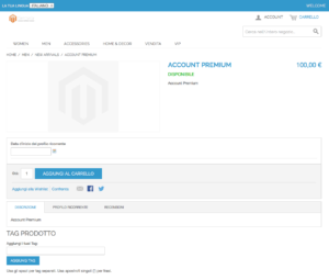 prodotto virtuale esempio magento