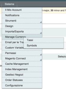 Magento Sistema - Manage Currency - Tassi