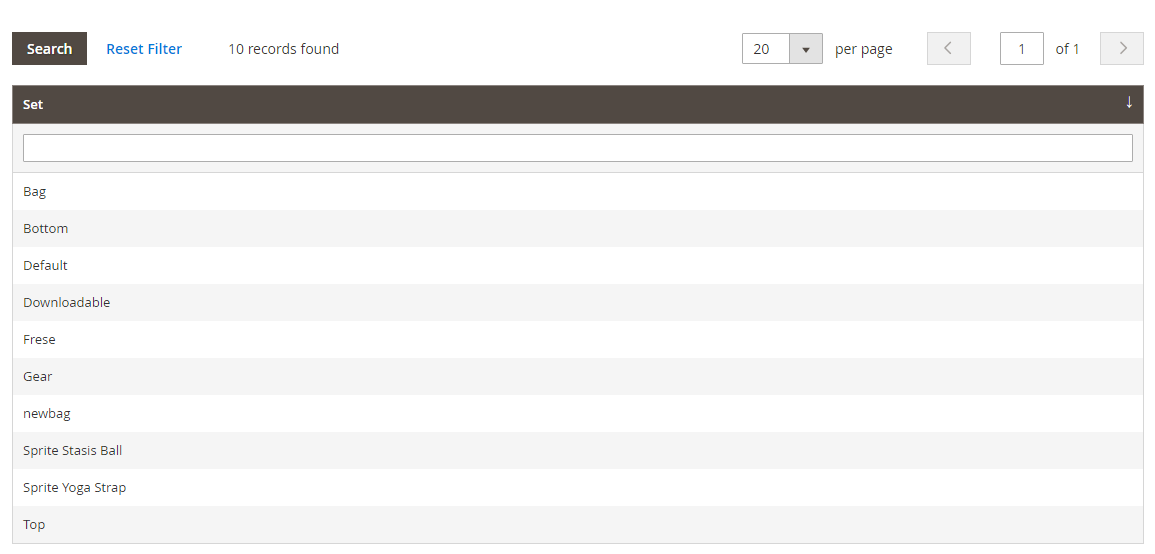 Set Attributi-magento2