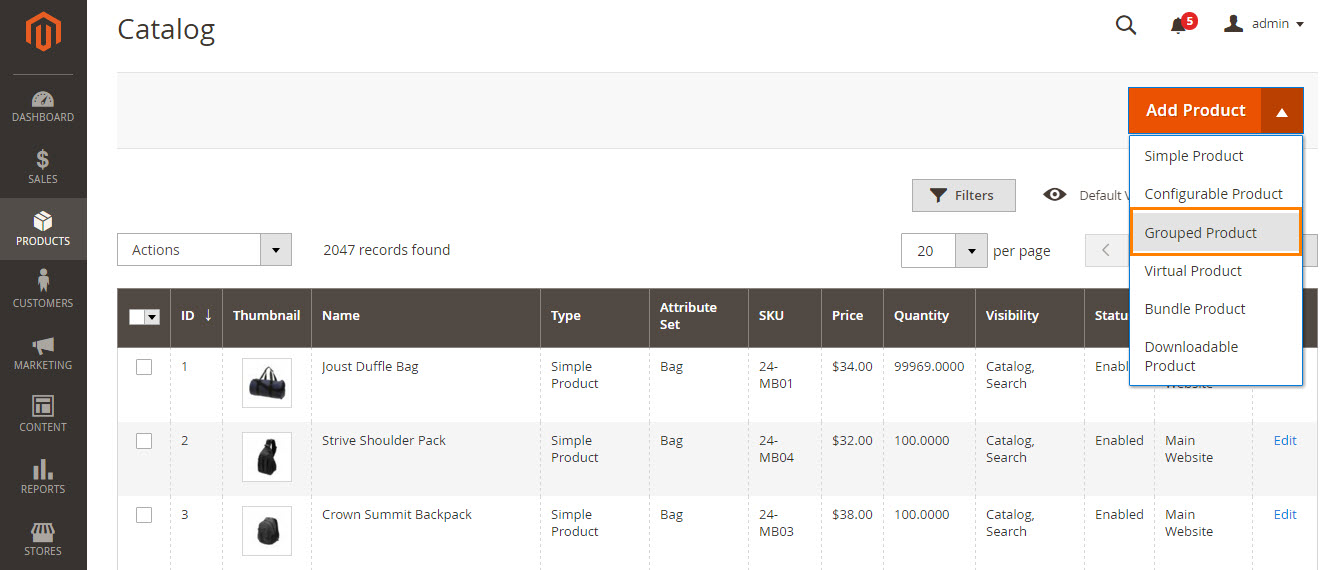 scelta-prodotto-raggruppato-magento2