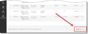 dashboard-magento-versione
